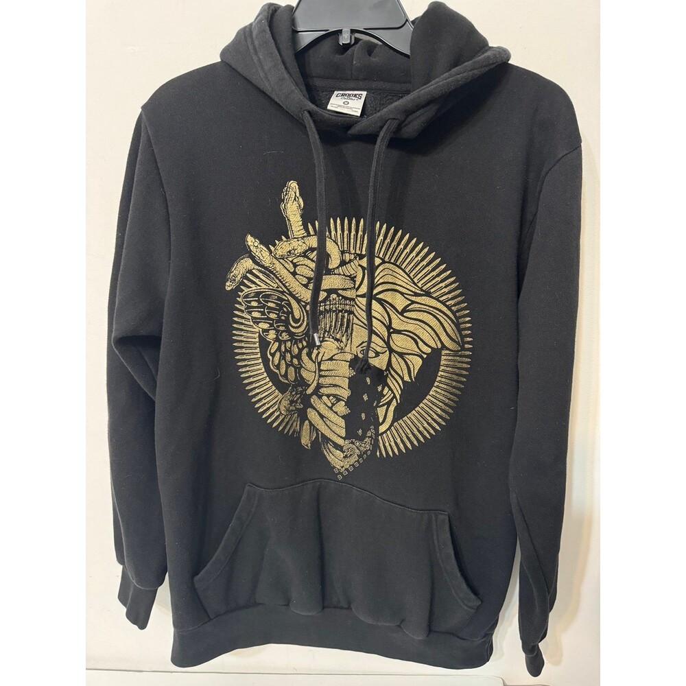 Crooks & Castles Medusa/snakes black hoodie medium